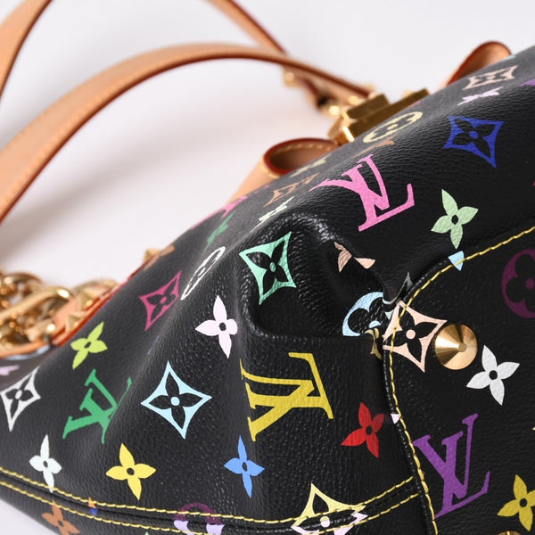 極美品 LOUIS VUITTON ルイヴィトン 村上隆 モノグラムマルチカラー アニーMM ショルダーバッグ M40308 ノワール ゴールド金具 中古 4a002380