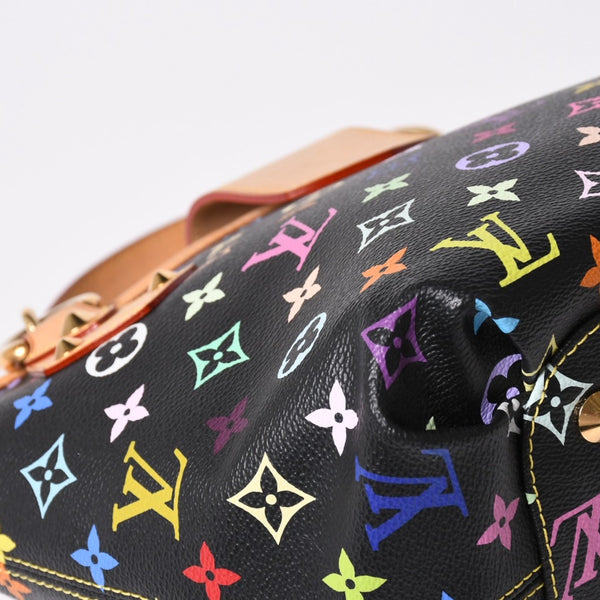 極美品 LOUIS VUITTON ルイヴィトン 村上隆 モノグラムマルチカラー アニーMM ショルダーバッグ M40308 ノワール ゴールド金具 中古 4a002380