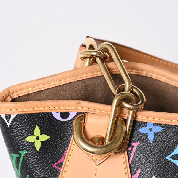 極美品 LOUIS VUITTON ルイヴィトン 村上隆 モノグラムマルチカラー アニーMM ショルダーバッグ M40308 ノワール ゴールド金具 中古 4a002380
