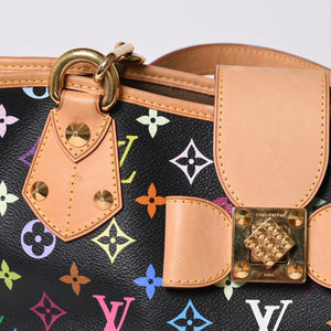 極美品 LOUIS VUITTON ルイヴィトン 村上隆 モノグラムマルチカラー アニーMM ショルダーバッグ M40308 ノワール ゴールド金具 中古 4a002380