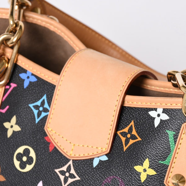 極美品 LOUIS VUITTON ルイヴィトン 村上隆 モノグラムマルチカラー アニーMM ショルダーバッグ M40308 ノワール ゴールド金具 中古 4a002380