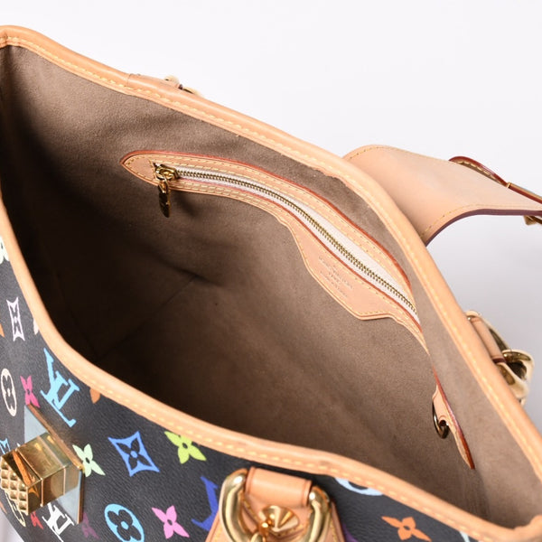 極美品 LOUIS VUITTON ルイヴィトン 村上隆 モノグラムマルチカラー アニーMM ショルダーバッグ M40308 ノワール ゴールド金具 中古 4a002380