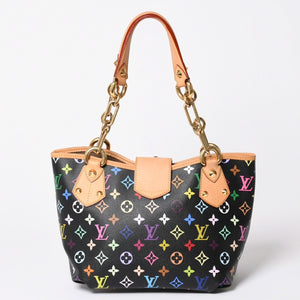 極美品 LOUIS VUITTON ルイヴィトン 村上隆 モノグラムマルチカラー アニーMM ショルダーバッグ M40308 ノワール ゴールド金具 中古 4a002380