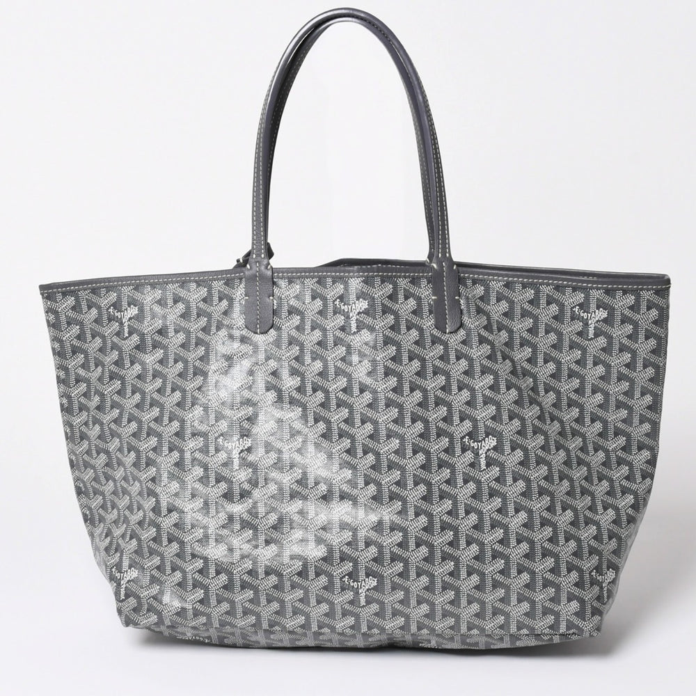 Very good condition GOYARD Saint Louis PM Goyardin Canvas Calf Gray Silver Hardware Made in France Used 4a002387