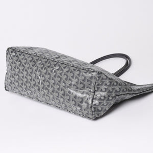 極美品 GOYARD ゴヤール サンルイPM ゴヤールディンキャンバス カーフ グレー シルバー金具 フランス製 中古 4a002387