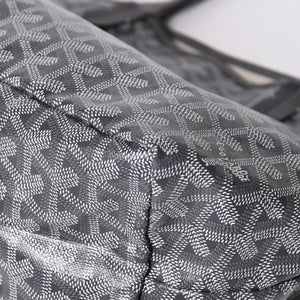 極美品 GOYARD ゴヤール サンルイPM ゴヤールディンキャンバス カーフ グレー シルバー金具 フランス製 中古 4a002387