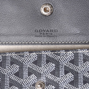 極美品 GOYARD ゴヤール サンルイPM ゴヤールディンキャンバス カーフ グレー シルバー金具 フランス製 中古 4a002387