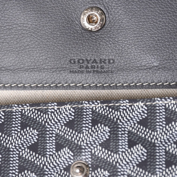 極美品 GOYARD ゴヤール サンルイPM ゴヤールディンキャンバス カーフ グレー シルバー金具 フランス製 中古 4a002387