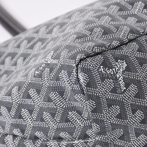 極美品 GOYARD ゴヤール サンルイPM ゴヤールディンキャンバス カーフ グレー シルバー金具 フランス製 中古 4a002387