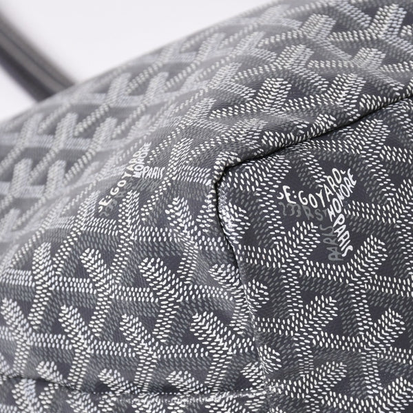 極美品 GOYARD ゴヤール サンルイPM ゴヤールディンキャンバス カーフ グレー シルバー金具 フランス製 中古 4a002387