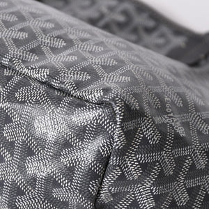 極美品 GOYARD ゴヤール サンルイPM ゴヤールディンキャンバス カーフ グレー シルバー金具 フランス製 中古 4a002387