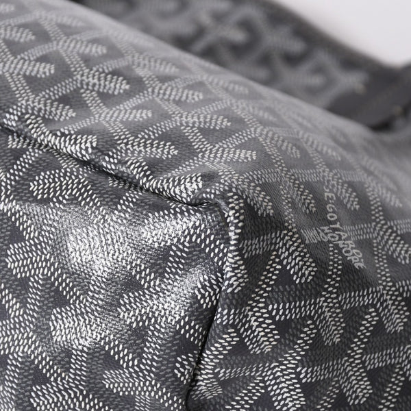 極美品 GOYARD ゴヤール サンルイPM ゴヤールディンキャンバス カーフ グレー シルバー金具 フランス製 中古 4a002387