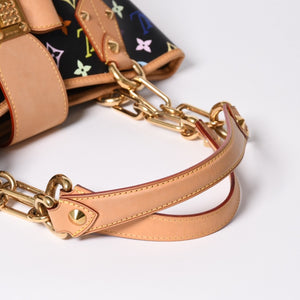 極美品 LOUIS VUITTON ルイヴィトン 村上隆 モノグラムマルチカラー アニーMM ショルダーバッグ M40308 ノワール ゴールド金具 中古 4a002380