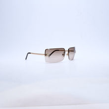Load image into Gallery viewer, CHANEL シャネル ハーフリム サングラス アイウェア 4092-B c.125/13 サイズ62□15 120 ココマーク ラインストーン 美品 中古 4a002138