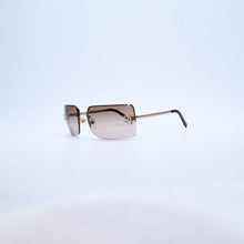 Load image into Gallery viewer, CHANEL シャネル ハーフリム サングラス アイウェア 4092-B c.125/13 サイズ62□15 120 ココマーク ラインストーン 美品 中古 4a002138