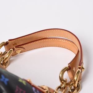 極美品 LOUIS VUITTON ルイヴィトン 村上隆 モノグラムマルチカラー アニーMM ショルダーバッグ M40308 ノワール ゴールド金具 中古 4a002380