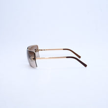 Load image into Gallery viewer, CHANEL シャネル ハーフリム サングラス アイウェア 4092-B c.125/13 サイズ62□15 120 ココマーク ラインストーン 美品 中古 4a002138
