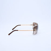 Load image into Gallery viewer, CHANEL シャネル ハーフリム サングラス アイウェア 4092-B c.125/13 サイズ62□15 120 ココマーク ラインストーン 美品 中古 4a002138