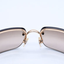 Load image into Gallery viewer, CHANEL シャネル ハーフリム サングラス アイウェア 4092-B c.125/13 サイズ62□15 120 ココマーク ラインストーン 美品 中古 4a002138