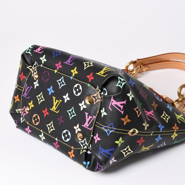 極美品 LOUIS VUITTON ルイヴィトン 村上隆 モノグラムマルチカラー アニーMM ショルダーバッグ M40308 ノワール ゴールド金具 中古 4a002380