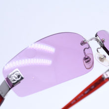 Load image into Gallery viewer, CHANEL シャネル リムレス サングラス アイウェア 4018 c.147/76 サイズ68□17 120 ココマーク ピンク レッド 美品 中古 4a002139