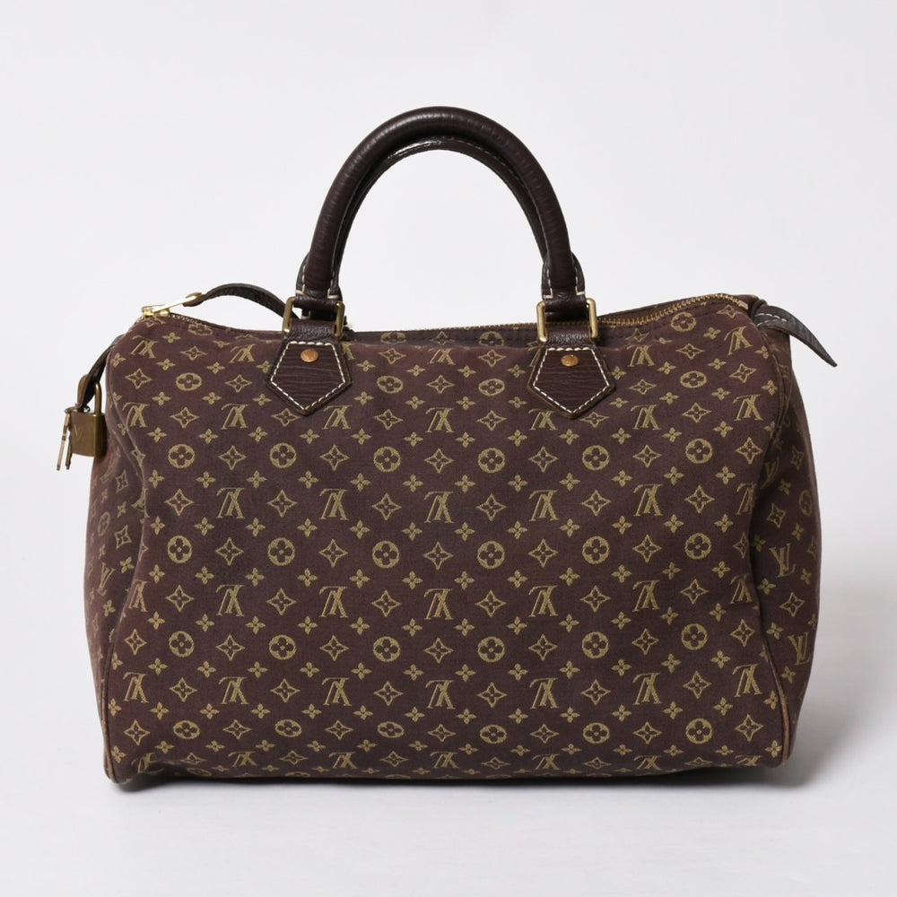 LOUIS VUITTON ルイヴィトン モノグラムミニラン スピィーディ30 ハンドバッグ ミニボストンバッグ M95224 キャンバス エベヌ ブラウン 美品 中古 4a002381