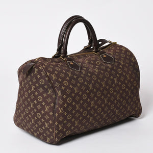 LOUIS VUITTON ルイヴィトン モノグラムミニラン スピィーディ30 ハンドバッグ ミニボストンバッグ M95224 キャンバス エベヌ ブラウン 美品 中古 4a002381