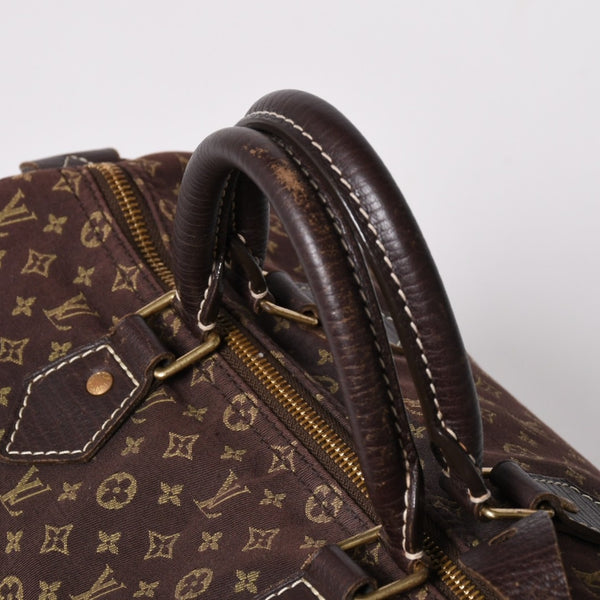 LOUIS VUITTON ルイヴィトン モノグラムミニラン スピィーディ30 ハンドバッグ ミニボストンバッグ M95224 キャンバス エベヌ ブラウン 美品 中古 4a002381