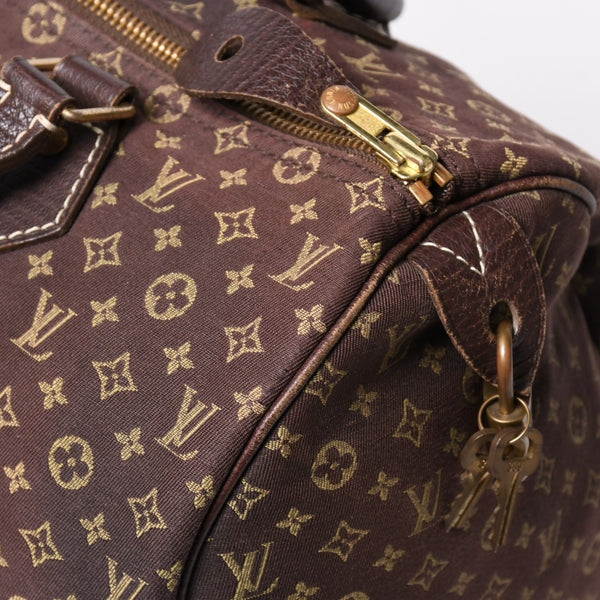 LOUIS VUITTON ルイヴィトン モノグラムミニラン スピィーディ30 ハンドバッグ ミニボストンバッグ M95224 キャンバス エベヌ ブラウン 美品 中古 4a002381