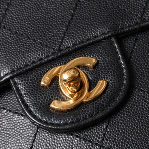 CHANEL Chanel Matelasse One Shoulder Bag No. 5 Coco Mark Caviar Skin Quilting Black Gold Hardware Good Condition Used 4a002384