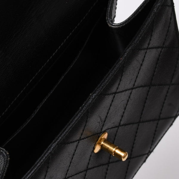 CHANEL Chanel Matelasse One Shoulder Bag No. 5 Coco Mark Caviar Skin Quilting Black Gold Hardware Good Condition Used 4a002384