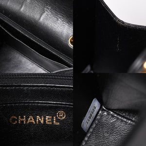 CHANEL Chanel Matelasse One Shoulder Bag No. 5 Coco Mark Caviar Skin Quilting Black Gold Hardware Good Condition Used 4a002384