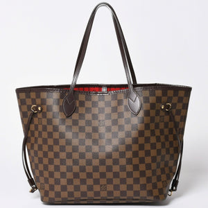 極美品 LOUIS VUITTON ルイヴィトン ダミエ ネヴァーフルMM トートバッグ N51105 PVC レザー ブラウン ゴールド金具 中古 4a002389