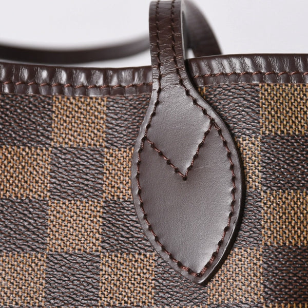 極美品 LOUIS VUITTON ルイヴィトン ダミエ ネヴァーフルMM トートバッグ N51105 PVC レザー ブラウン ゴールド金具 中古 4a002389