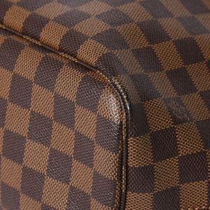 極美品 LOUIS VUITTON ルイヴィトン ダミエ ネヴァーフルMM トートバッグ N51105 PVC レザー ブラウン ゴールド金具 中古 4a002389