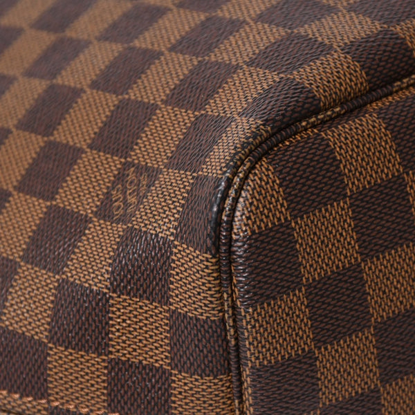 極美品 LOUIS VUITTON ルイヴィトン ダミエ ネヴァーフルMM トートバッグ N51105 PVC レザー ブラウン ゴールド金具 中古 4a002389