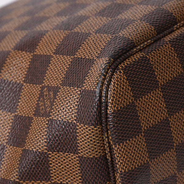 極美品 LOUIS VUITTON ルイヴィトン ダミエ ネヴァーフルMM トートバッグ N51105 PVC レザー ブラウン ゴールド金具 中古 4a002389