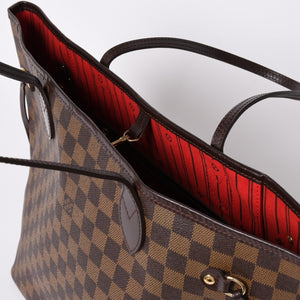 極美品 LOUIS VUITTON ルイヴィトン ダミエ ネヴァーフルMM トートバッグ N51105 PVC レザー ブラウン ゴールド金具 中古 4a002389