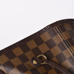 極美品 LOUIS VUITTON ルイヴィトン ダミエ ネヴァーフルMM トートバッグ N51105 PVC レザー ブラウン ゴールド金具 中古 4a002389