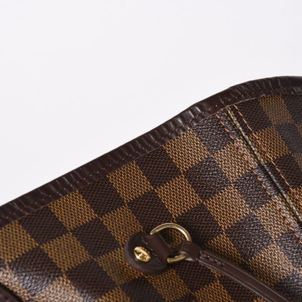 極美品 LOUIS VUITTON ルイヴィトン ダミエ ネヴァーフルMM トートバッグ N51105 PVC レザー ブラウン ゴールド金具 中古 4a002389