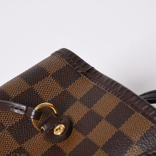 極美品 LOUIS VUITTON ルイヴィトン ダミエ ネヴァーフルMM トートバッグ N51105 PVC レザー ブラウン ゴールド金具 中古 4a002389