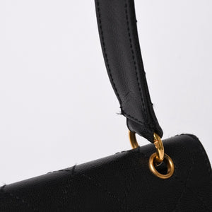 CHANEL Chanel Matelasse One Shoulder Bag No. 5 Coco Mark Caviar Skin Quilting Black Gold Hardware Good Condition Used 4a002384