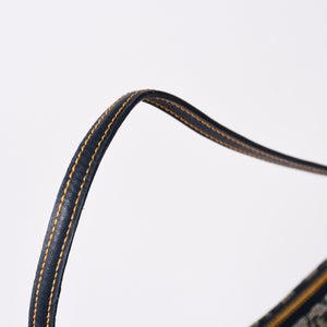 Very Good Condition Christian Dior Trotter Saddle Bag One Shoulder Bag Saddle Pouch MC0031 Navy Used 4a002404