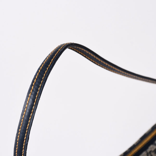 Very Good Condition Christian Dior Trotter Saddle Bag One Shoulder Bag Saddle Pouch MC0031 Navy Used 4a002404