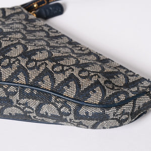Very Good Condition Christian Dior Trotter Saddle Bag One Shoulder Bag Saddle Pouch MC0031 Navy Used 4a002404