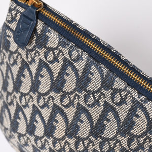 Very Good Condition Christian Dior Trotter Saddle Bag One Shoulder Bag Saddle Pouch MC0031 Navy Used 4a002404
