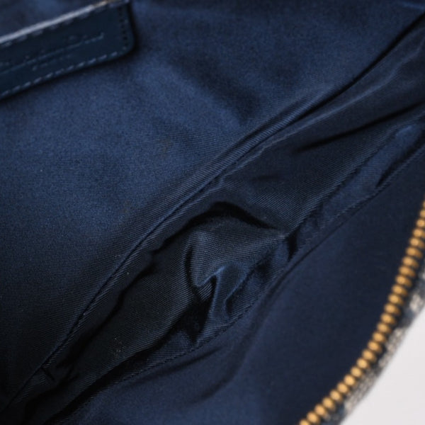 Very Good Condition Christian Dior Trotter Saddle Bag One Shoulder Bag Saddle Pouch MC0031 Navy Used 4a002404