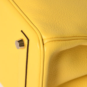 新品同様品 HERMES エルメス バーキン25 ハンドバッグ Y刻印 トリヨンノビーヨ ネープルスイエロー シルバー金具 中古 4a002401