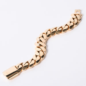 Miami Cuban Chain Weight 259g K14 Yellow Gold Bracelet Width 2cm Used 4a002349