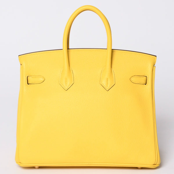 新品同様品 HERMES エルメス バーキン25 ハンドバッグ Y刻印 トリヨンノビーヨ ネープルスイエロー シルバー金具 中古 4a002401